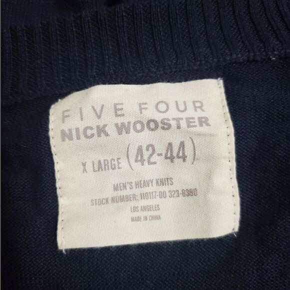 Five Four Nick Wooster Navy Men's Cardigan Sweater Size XL - Picture 7 of 10